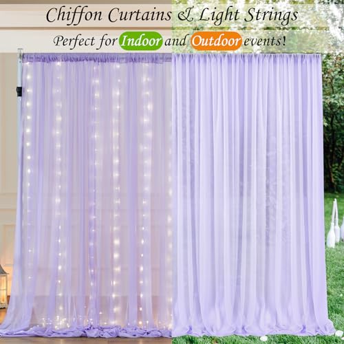 Cortina de Fondo Lavanda de 5'x7' con Luces para Eventos miniatura 4