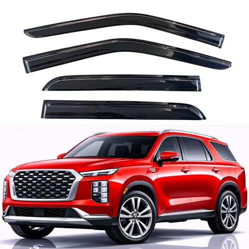 Image of KPY Rain Guards Fit for 2020-2025 Hyundai Palisade, Out-Channel Window Visors Vent Wind Deflectors 4PC, Car Accessories for 20-25 Palisade