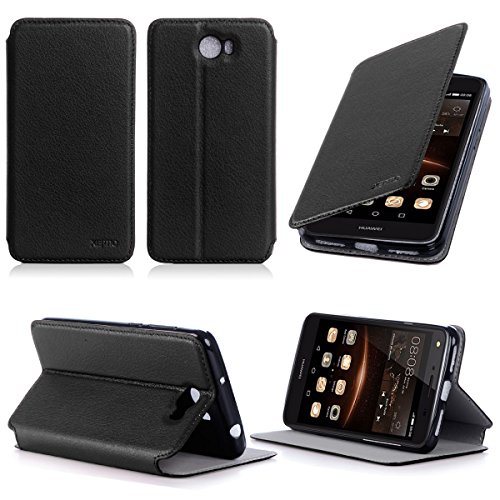 XEPTIO Nera Custodia Pelle Ultra Slim per Huawei
