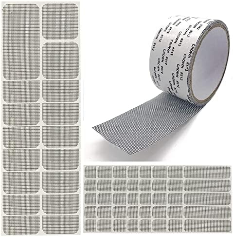 Easy Fix Window Screen Repair kit with16 Pcs and 1 Screen Repair Tape - Fix Holes and Tears Quickly and Effortlessly