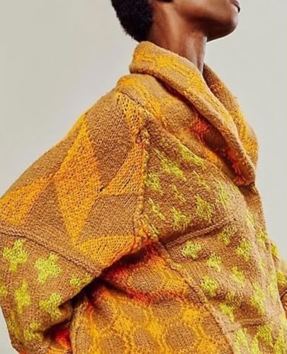 Image of Womens Knit Cardigan Sweater Button Down Oversized Sweaters Y2k Graphic Shawl Collar Fall Cardigans Coats