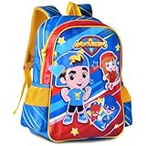 Mochila Bolsa de Costas Os Aventureiros Luccas Neto Youtuber Infantil Unissex Azul