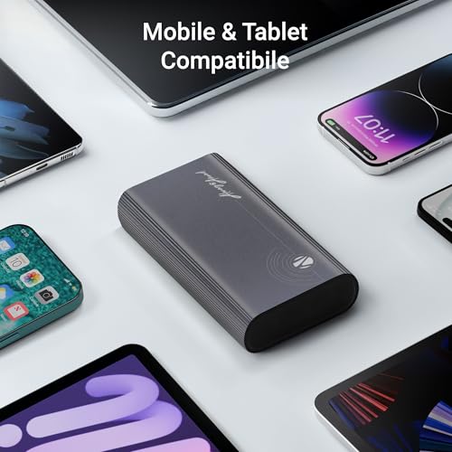 Image of ZEBRONICS 20000 mAh Power Bank, 35W Fast Charging PD3.0, Output (2 Type C & 1 USB), for iPhone, Android, Tablets & Other Devices, Slim Metal Body, Flight Friendly, Type C Cable (EnergiPOD 20R1, Grey)