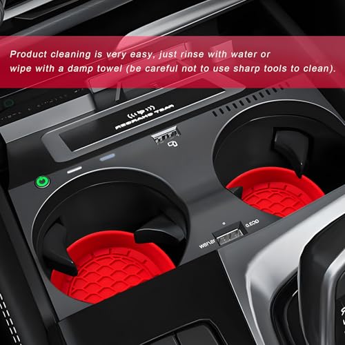 Juego 4 posavasos de silicón antideslizante para auto rojo miniatura 5
