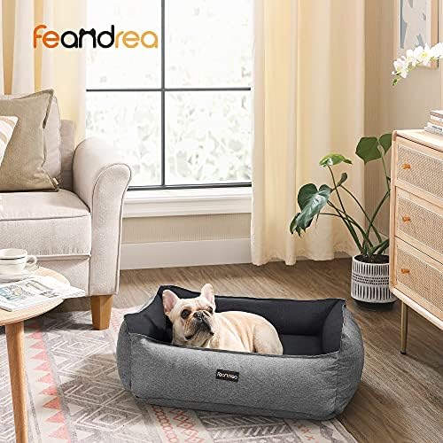 FEANDREA Dog Bed Large, Reversible, Washable, Grey and Dark Grey PGW171G01