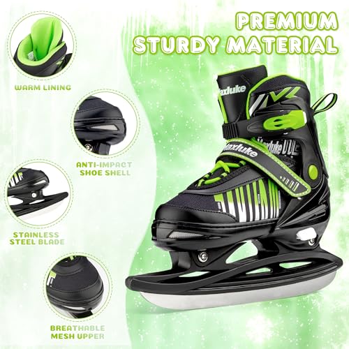 image for Maxluke Adjustable Ice Skates for Kids, Boys Ice Hockey Skates for Gir