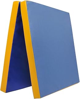 Colchoneta plegable RG35, 200 x 100 x 6 cm, color azul y amarillo