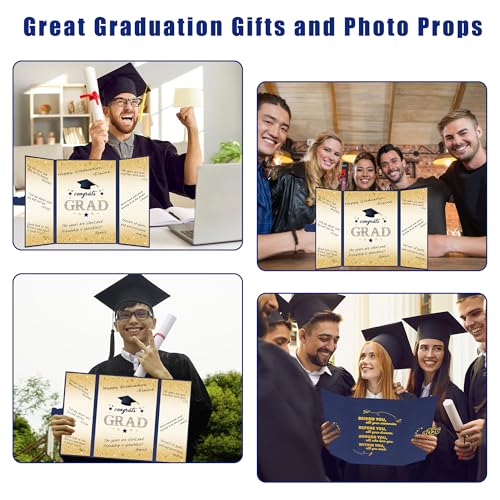 Image of Vlipoeasn 2026 Graduation Guest Book Alternative, Blue Gold Class of 2026 Graduation Party Decorations, Graduation Signature Book for 2026 College High School, Unique Graduation Gifts for Friends