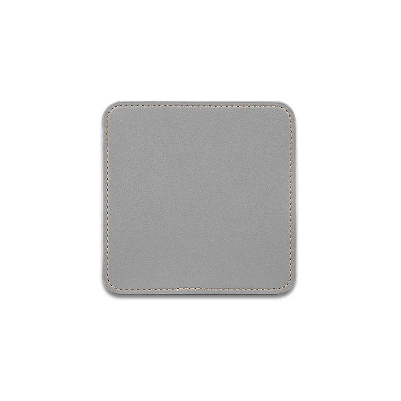 Insulated Coasters 12pcs Coaster Faux Leather Coasters for Home Decor Round Cup Pads Tea and Water Cups Coffee Mats Dish Drying Placemat for Home Decor Dining Table(Grey-B)