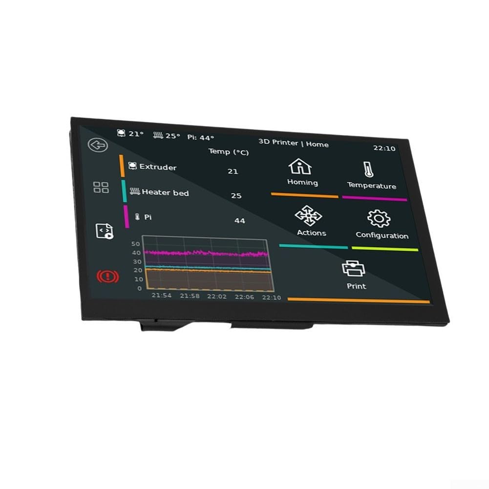 12,7 cm (5 Zoll) Touchscreen-Display für 3D-Drucker für Voron für Klipper Unterstützung 800 x 480 Auflösung für Raspberry Pi kompatibles Bedienfeld, schwarz, 121 x 76 mm