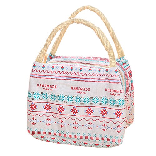 Lumanuby 1Pcs Lunch Bags Tote Bags Cartoon Hand Food Bag Portable Supplementary Bag Cartoon Design Student Bag Lunch Bag, Outdoor Picnic Bag, Cosmetic Bag, Shopping bag (Red)