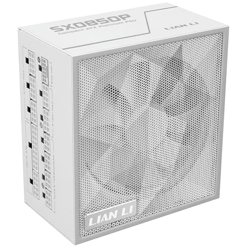 Lian Li SX0850P Netzteil – 850 W Weiß | 80 Plus Platinum Effizienz, Vollmodulare abnehmbare Kabel, ATX 3.1 & PCIe 5.1, Modernes & Leises Gaming-PC PSU