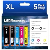 Compatible with 302XL Ink cartridges Combo Pack Remanufactured for Epson 302 302XL Ink Cartridges Multipack Work for Epson Expression Premium XP-6000 XP-6100 Printer (Photo Black/B/M/Y/C, 5-Pack)