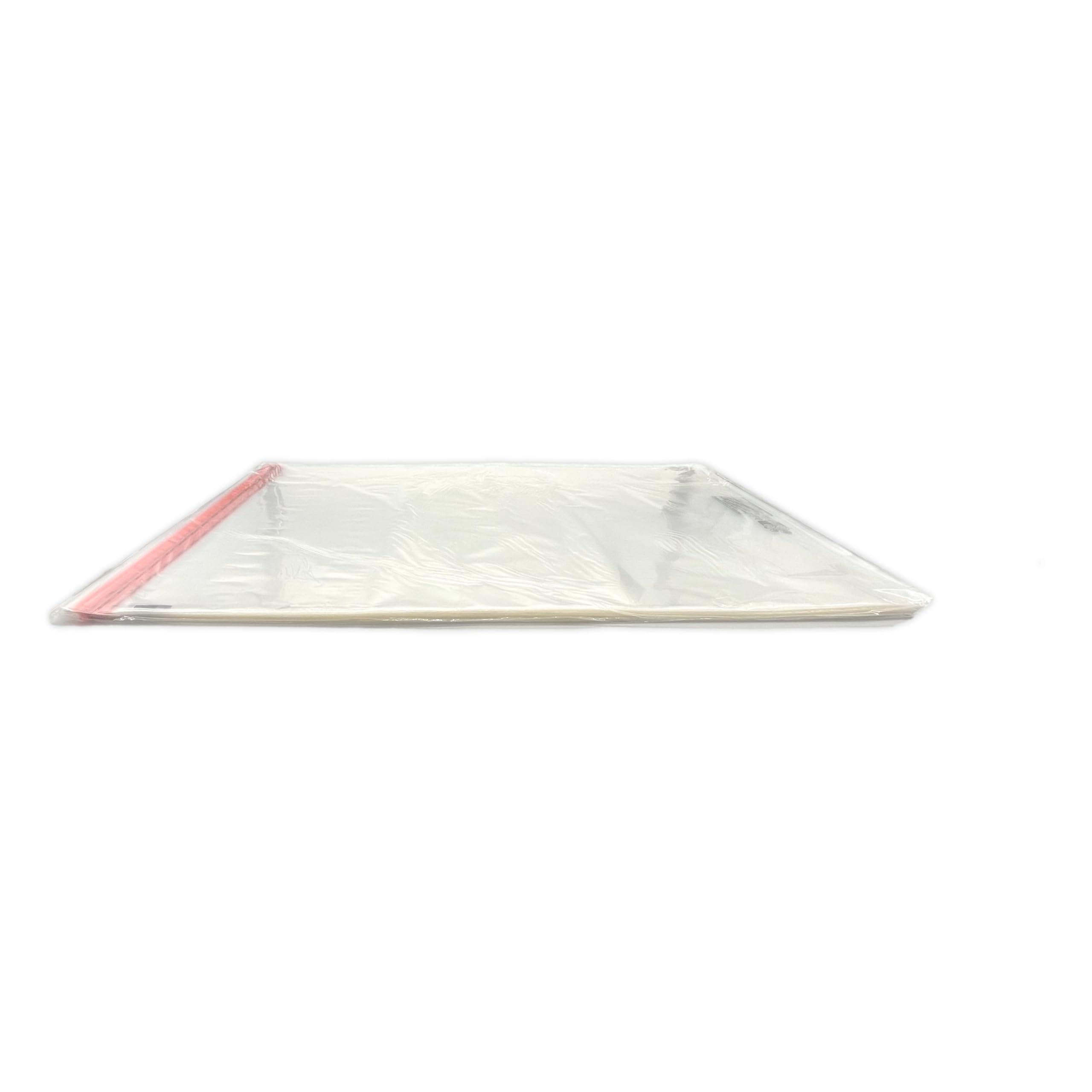 200 Grand Sachet emballage plastique transparent à fermeture adhésive repositionnable haute brillance 500 x 700 mm + rabat 40 mm pochette emballage sachet conditionnement avec texte légal sécurité