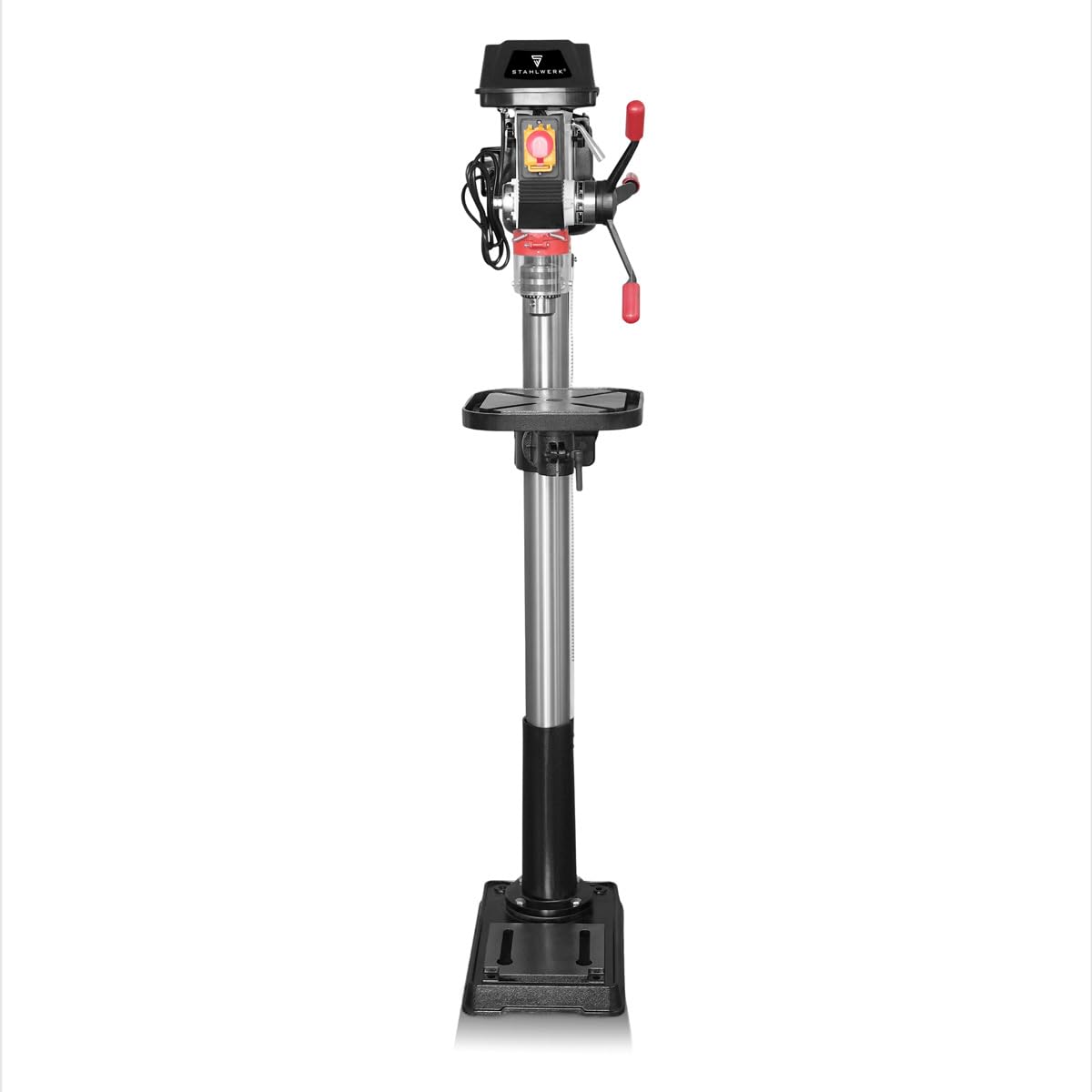 STAHLWERK Säulenbohrmaschine 900 W – Bohrdurchmesser Ø 5-20 mm, 280-2.380 U/min, präzise Standbohrmaschine für Heimwerker und Metallbauer, robuster Bohrtisch und Metallfuß für stabilen Stand