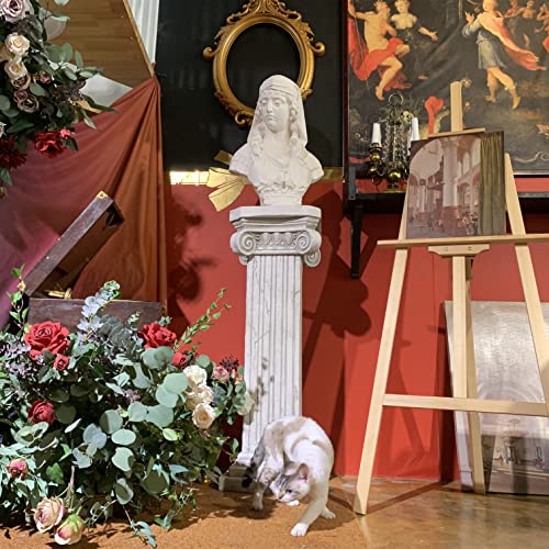 Landchy 38'' Tall Roman Column With Base Roman Pillar Greek Column Magnesium Oxide Large Size Statue Sculpture Pedestal Stand Holder For Indoor Outdoor Wedding Birthday Party Decor #TOP3