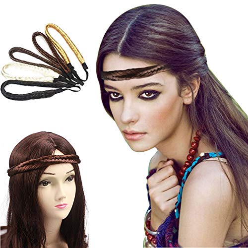 RemeeHi Trenza Banda De Pelo Rubio Trenza Hairband Fishtail Diadema Falso Hairpiece Pelo Sintético Extensiones Accesorios Moda Pelucas P33 # Medio Marrón