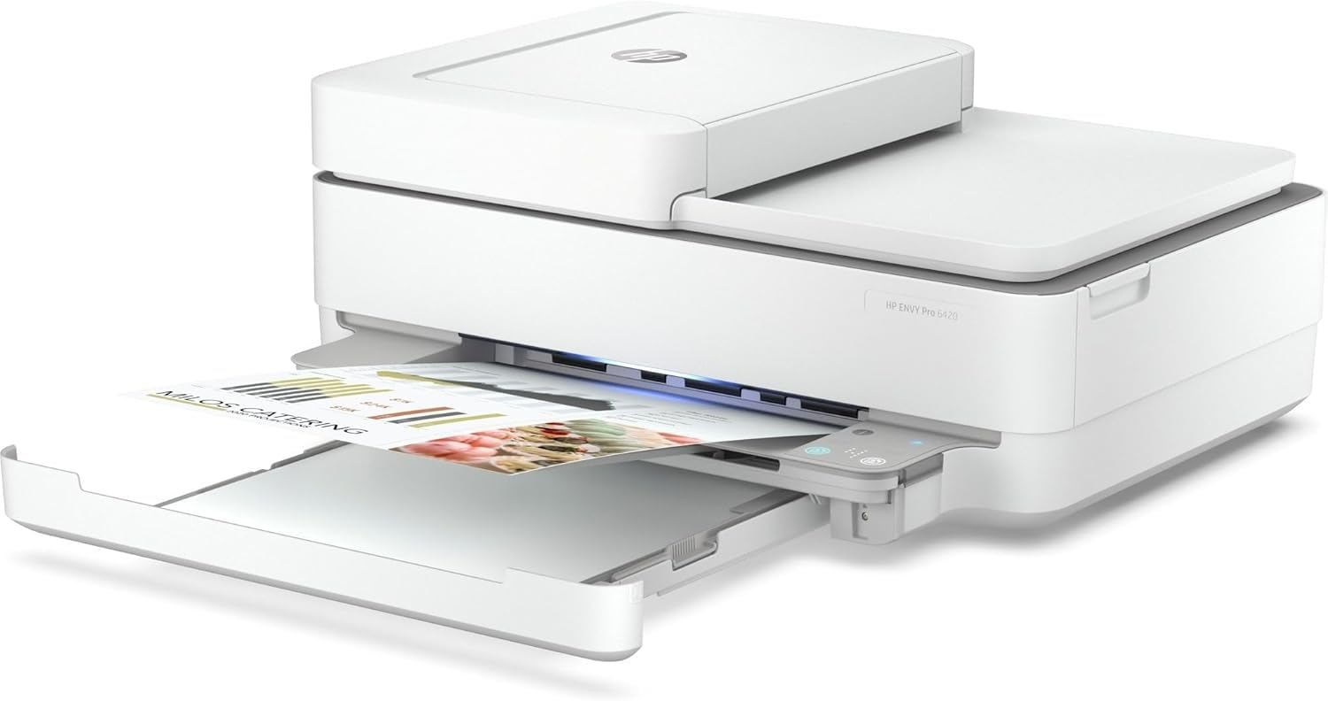 HP Envy Pro 6420 5SE45B Stampante Fotografica Multifunzione A4, Stampa, Scansiona, Fotocopia, Fax, Wi-Fi Dual Band, Smart, Stampa fronte/retro automatica, 2 Mesi Instant Ink Inclusi, Grigia