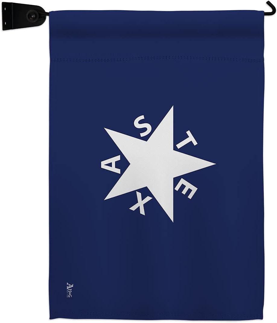 Zavala De Lorenzo Texas Garden Flag Set Wall Holder Americana US Historic July Memorial Veteran Independence United State American Small Gift Yard House Banner Double-Sided Made In USA 13 X 18.5