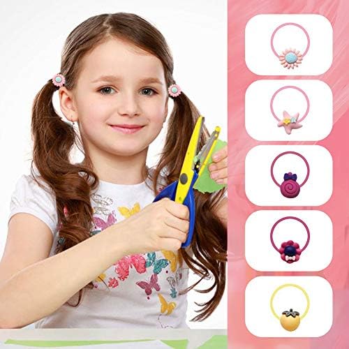 40 Pcs Toddler Girls Hair Accessories Hair Clips, XCOZU Cartoon Multicolor Kids Hair Ties Little Girl Hair Bands, Baby Girls Childrens Elastic Hair Ties Rope Ponytail Holder (Tin Box)