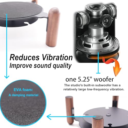 Support Echo Studio en bois avec isolation des vibrations pour enceinte - 3