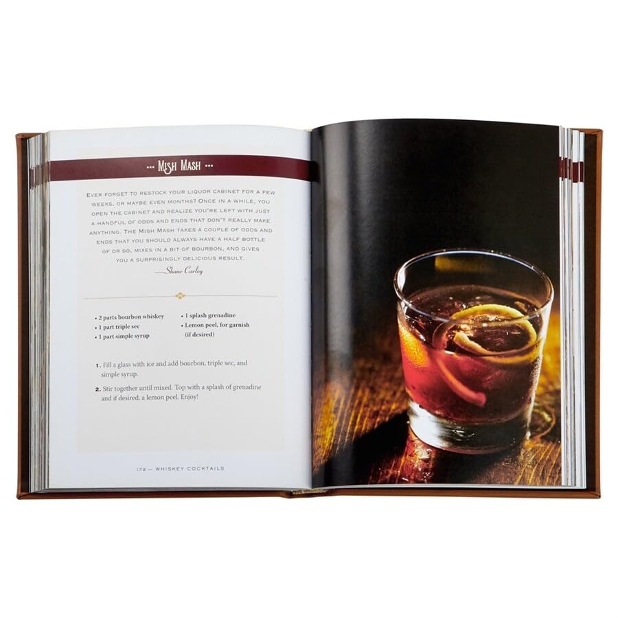 Graphic Image Whiskey Cocktails Chocolate-Brown Fine Leather3