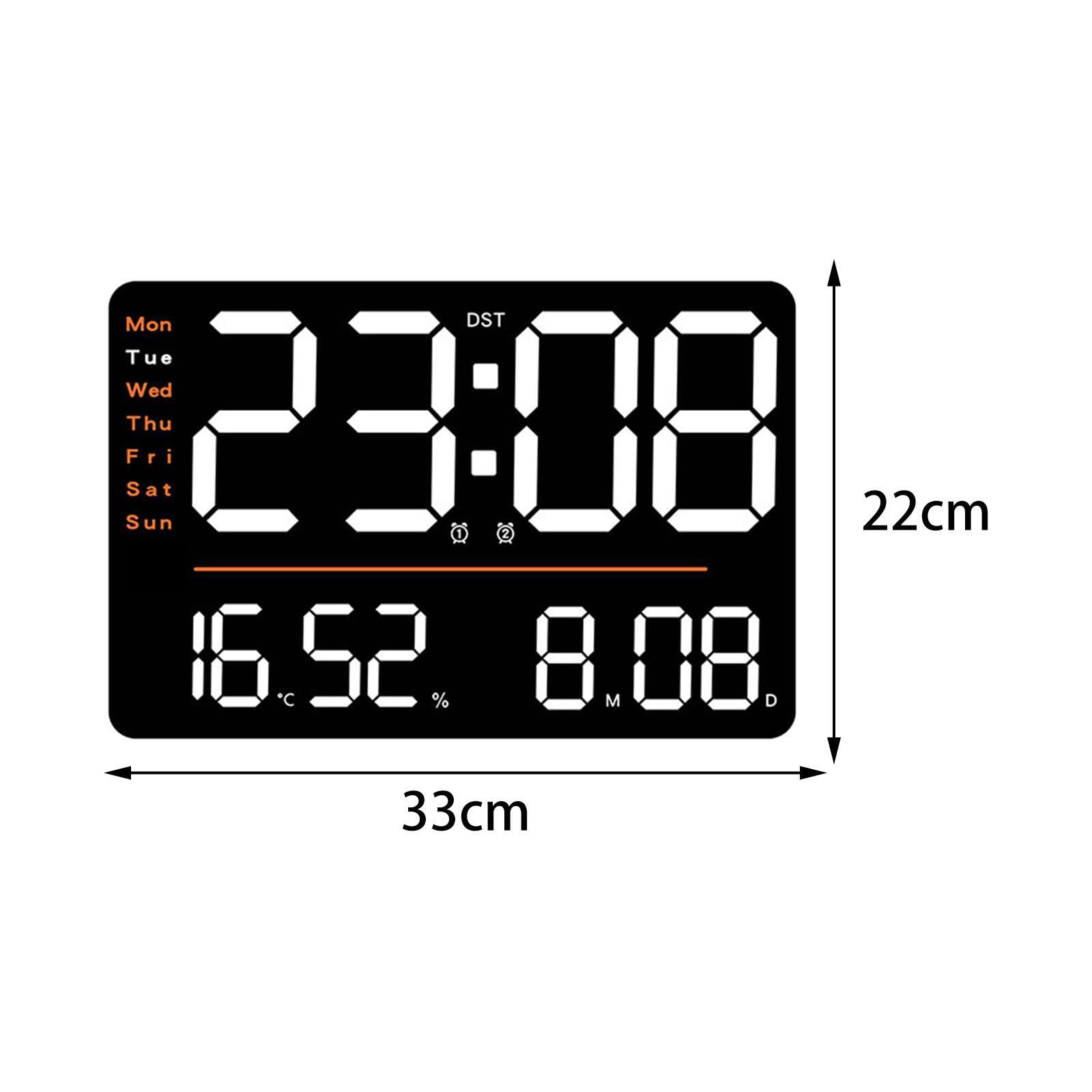 Reloj de Pared LED Digital con Pantalla Grande, Temporizador,
