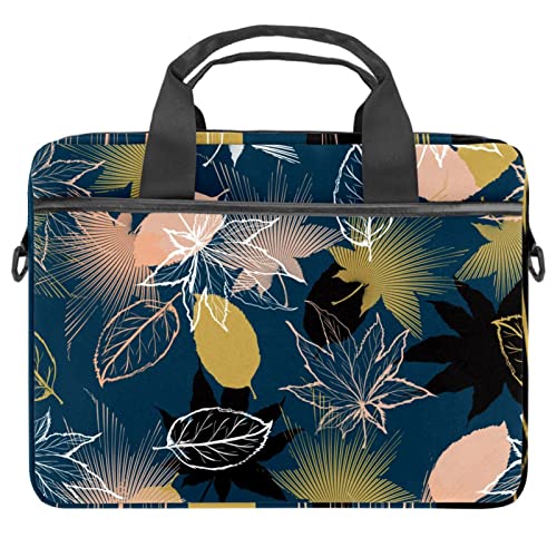 Bolsa de mano para laptop que evita arañazos con estampado multicolor de hojas vibrantes
