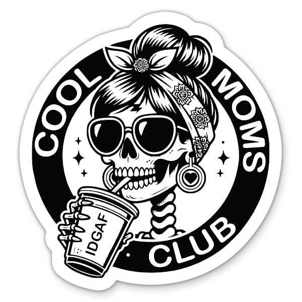 Überstimulierte Mütter-Club Aufkleber – Lustige Mama-Sprüche, Wasserdichtes Vinyl, Für Flasche, Laptop & Co.