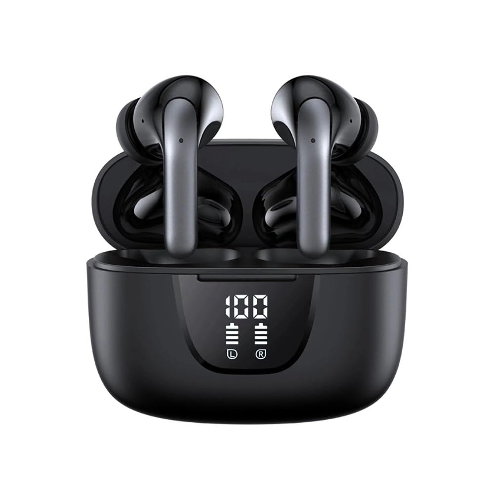 Auriculares Bluetooth 5.3 inalámbricos estéreo graves 3D con estuche de carga resistente 7
