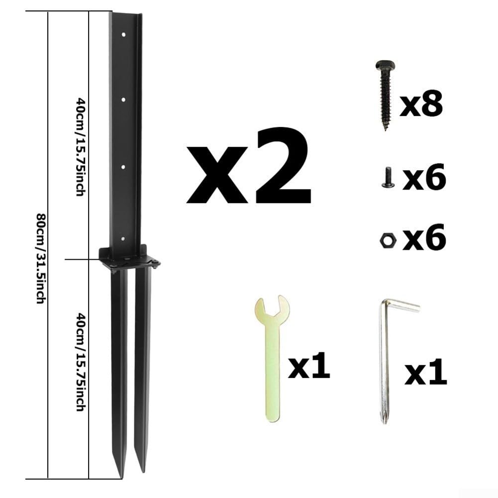 Anclaje Poste Valla para acero Grueso Clima Anclaje Poste Valla(2PC) | Metal grueso antioxidante, protege contra óxido, durabilidad larga, uso exterior, para resistencia elementos