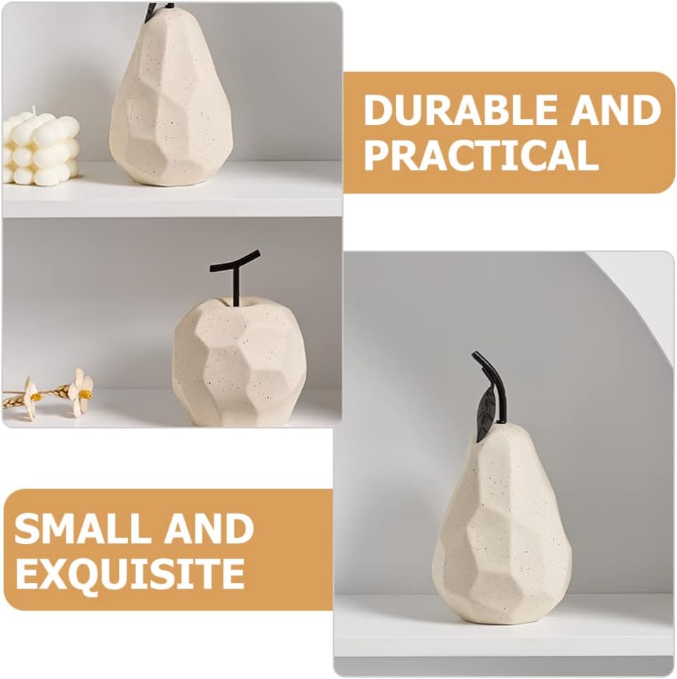 Homoyoyo Pear Decor Smooth Ceramic Fruit Art Craft Desktop Fruit Toy for Present Fair Garden Accessory