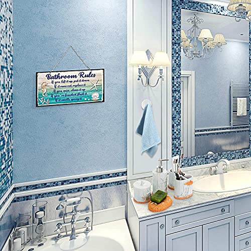 Bathroom Accessory Set, 9PCS Beach Seashells Ensemble Set - with Soap Dispenser, Tissue Cover, Soap Dish, Tumble Cup, Toothbrush Holder, Cotton Canister, 3PCS Hooks for Coastal Bathroom Accessories - Image 3