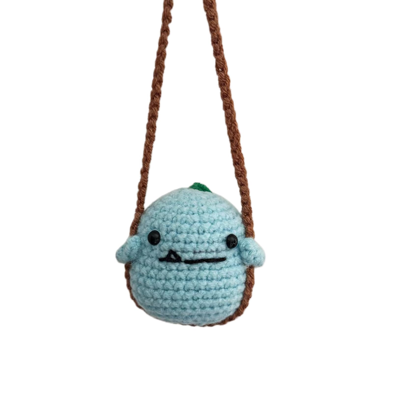 Automotive Charms Knitted Animal Pattern Decoration Crochet Pendant Car Rearview Glass Hanging Ornament Friend Fun Driving Car Ornament