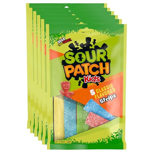 SOUR PATCH KIDS Soft & Chewy Candy Strips, Bulk Candy, 6-3.5 oz Bags - image 1