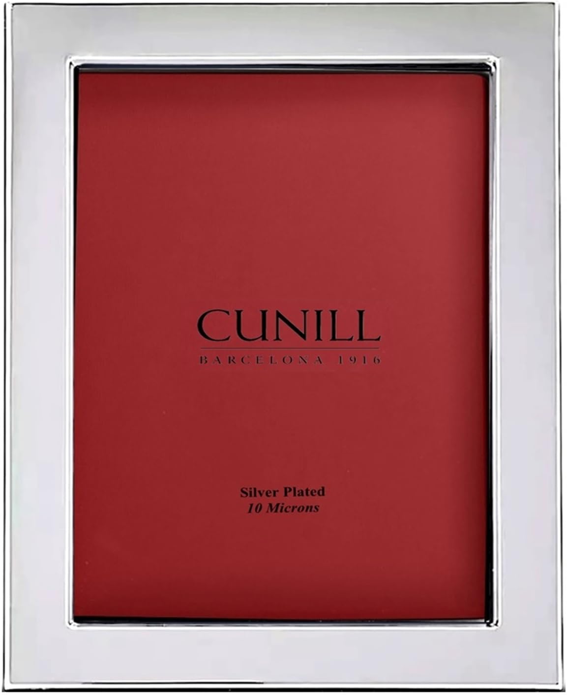 Cunill Personalized Sterling Silver Overlay Picture Frame, Tiffany Plain 5x7 Picture Frame, Custom Engraved Silver Tabletop Frame, Mahogany Wood Back