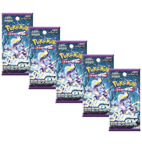Pokemon Violet EX SV1V Korean Booster Packs x5 | Scarlet & Violet Korean | Korean Pokemon Cards | 5 Cards Per Pack | Titan Authenticated
