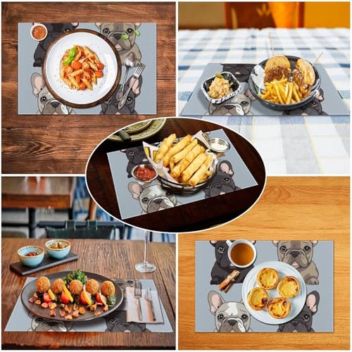 Table protégée des brûlures grâce au set de table bouledogue PVC