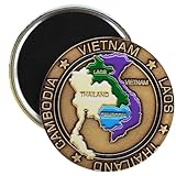 CafePress VIETNAM, LAOS, CAMBODIA, THAILAND Magnet 2.25' Round Magnet, Refrigerator Magnet
