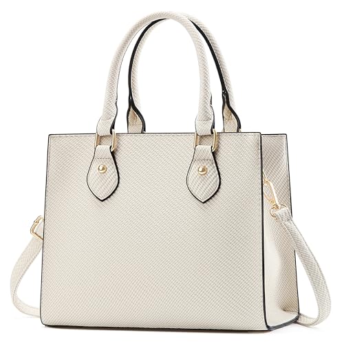 Image of CHICAROUSAL Crossbody Purses and Handbags for Women PU Leather Tote Top Handle Satchel Shoulder Bags (BL Cream Grey)