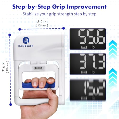 Image of Grip Strength Tester 265lb /120kg, Digital Hand Dynamometer FDA Registered with Backlit LCD for Grip Strength Testing and Training