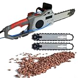 Hydravex Motosierra eléctrica para hormigón con 2 Cadenas y 2 Barras guía, máquina de Corte húmedo portátil para Granito y hormigón Armado, con supresión de Polvo Mediante Agua Depth35cm