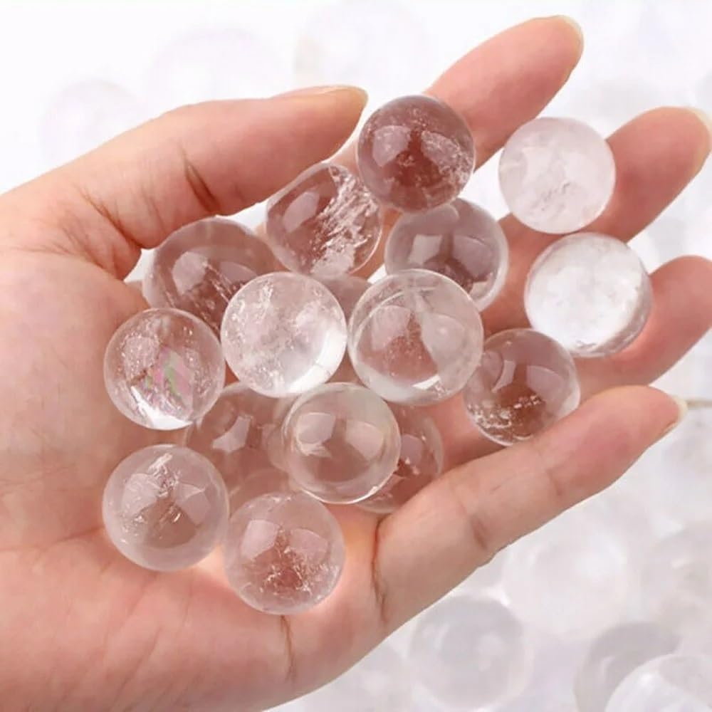 FOPURE Decorative Ornaments Transparent Quartz Crystal Ball Sphere Garden Home Decoration