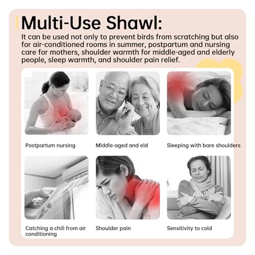 Image of QBLEEV Parrot Anti-Scratch Shoulder Protector, Bird Diaper Poop Cover Pad | Soft cotton shawl cape for birds to stand on shoulders, pet arm guard for lovebirds finches parakeets cockatiels conures