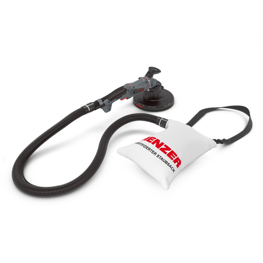 MENZER Levigatrice per Muri TSW 225 AV con Filtro Cambio Testa e Aspirazione Integrata incl. Set di Abrasivi