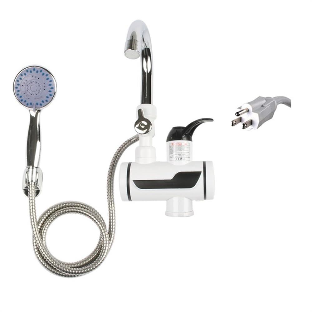 YUCHUANGYE Electric Tap Electric Instant Hot Water Faucet Water Heater Fast Heating With Temperature Display Tankless Tap 110V 220V Hot Water Tap(Under type US)