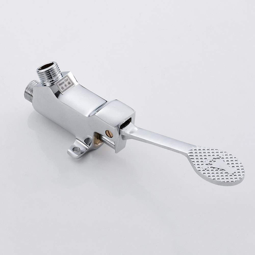 Grifo mezclador clásico de cuello de cisne para lavabo de laboratorio, grifo de pedal, cromo pulido, todo de metal de cobre, grifos de agua para lavabo de cocina, monomando, un solo orificio, latón