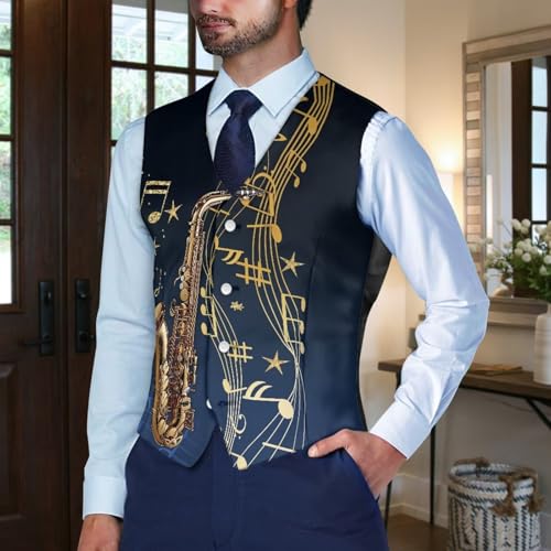 Men's Suit Vest Slim Fit Button Down Sleeveless Jacket Plus Size Vests for Big and Tall Casual Dress Formal Outfits3