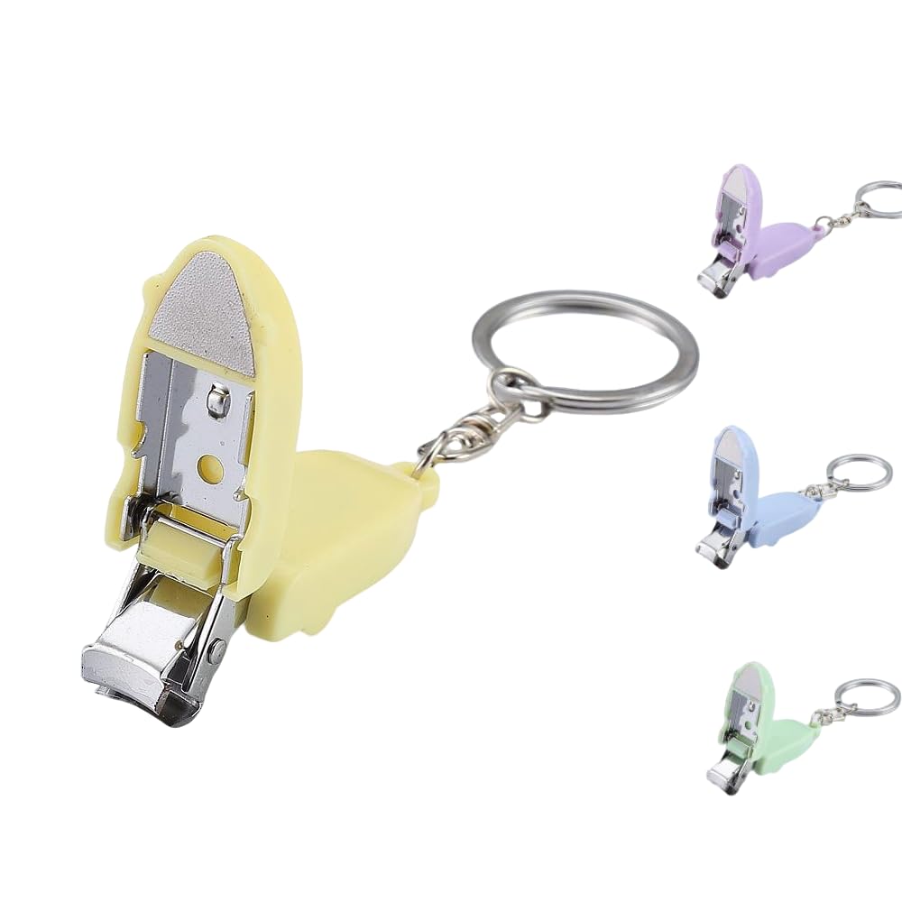 3-Piece Folding Nail Clipper Set Portable Travel Size for Thick Hard Nails and Toenails Random Colors