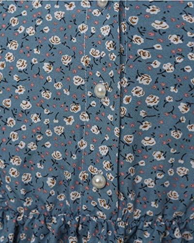 Nuoqi Prairie Dresses For Girls Pioneer Girl Laura Ingalls Wilder Costume Blue 4-5Y #TOP6